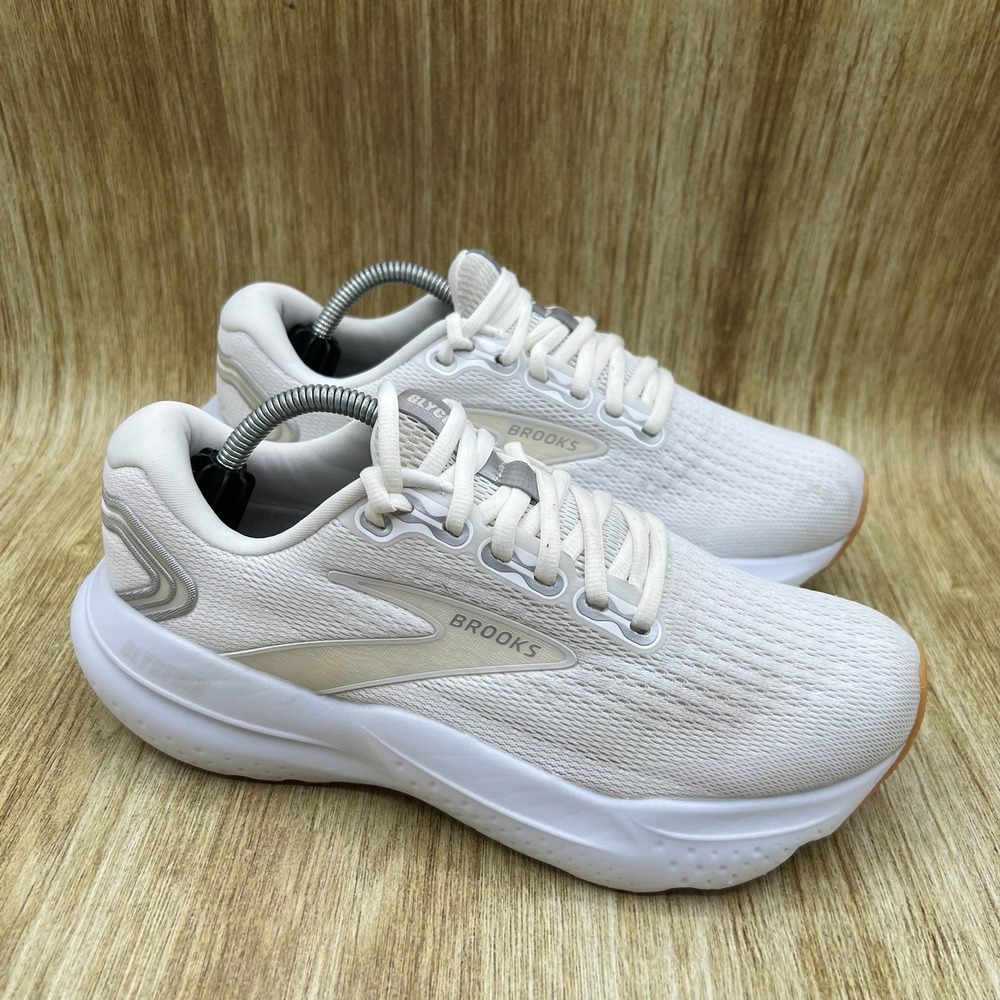 Brooks Glycerin 21 Running Shoes Women's Size 7.5 White Silver 1204081B114